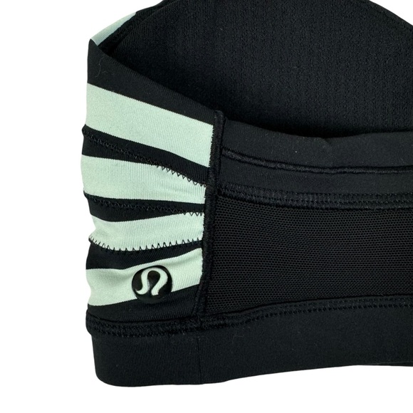 Lululemon Cardio Kick Sports Bra Mint Size 4 Black Stripe - Picture 5 of 11